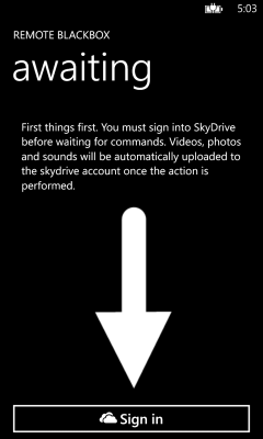Skydrive integration. Photos, videos and sounds go to the skydrive account