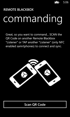 NFC or QR configuration commanding